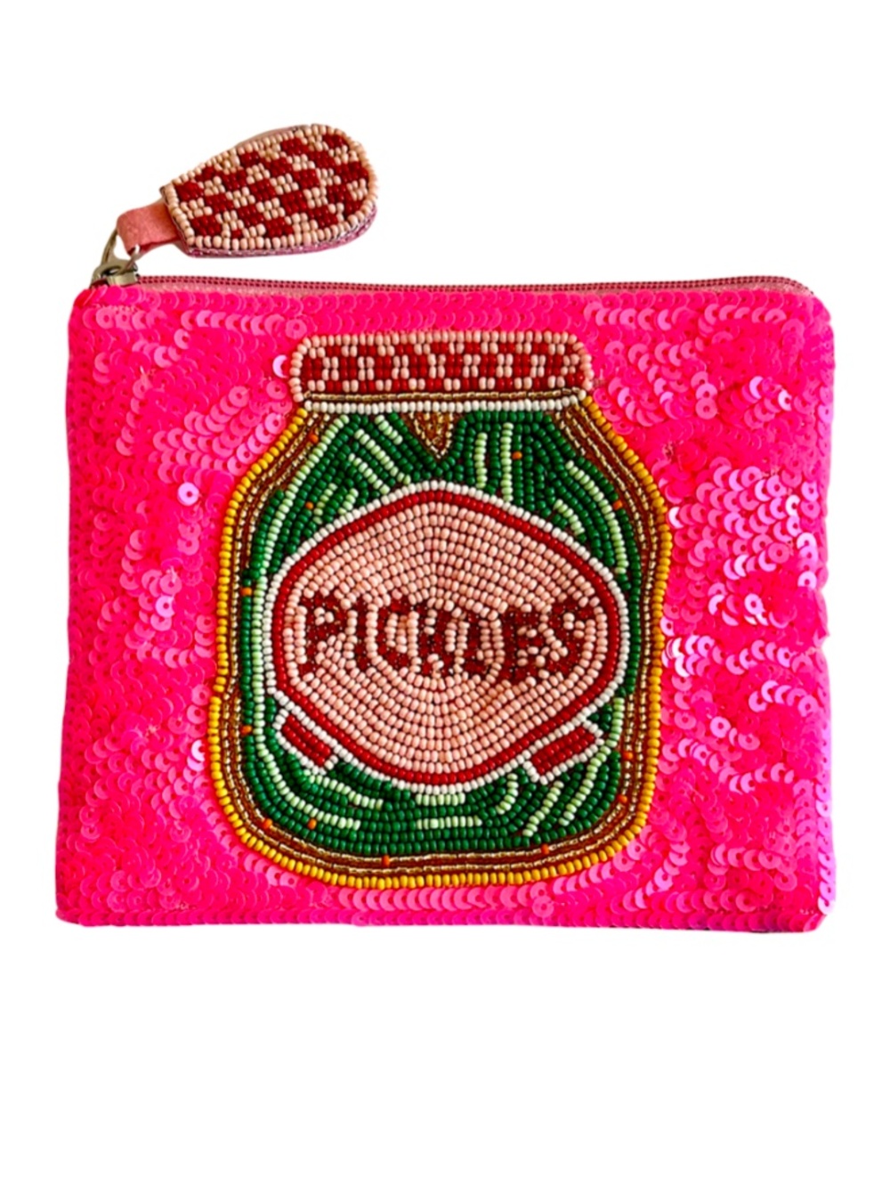 Lily Posh Pickles Coin Purse, Pink Sequins Coin Pouch, Pickles NEW